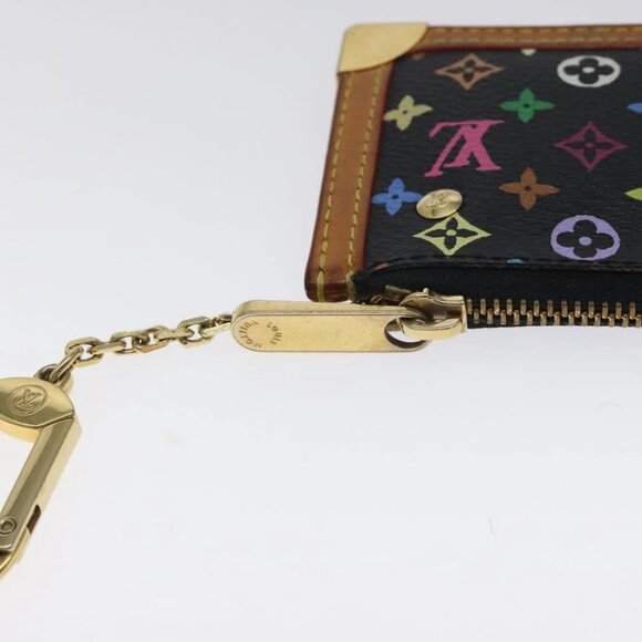 LOUIS VUITTON Multicolor Pochette Cles Coin Purse Black - Picture 10 of 15